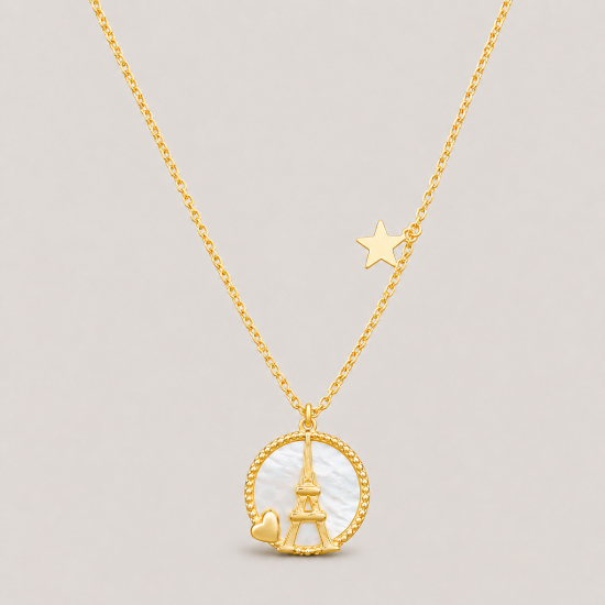 Picture of 925 Eiffel Tower Gold Pendant