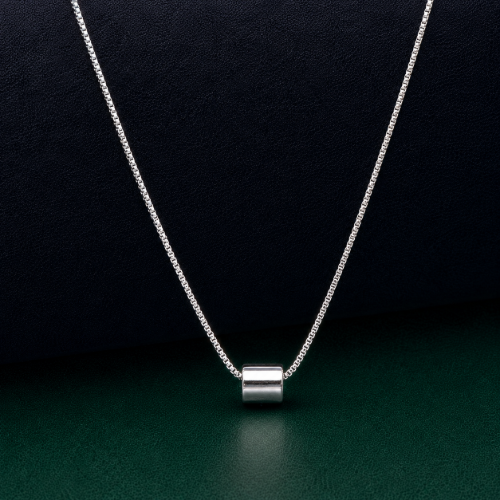 Picture of 925 Minimal Barrel Silver Necklace