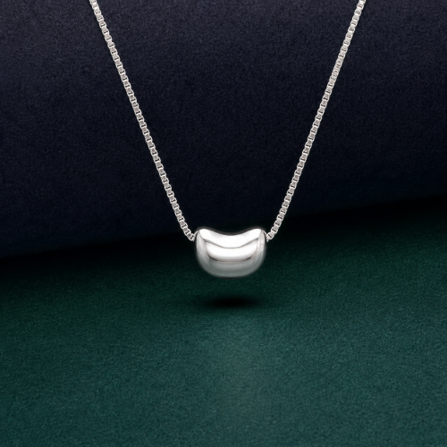 Picture of 925 Bean Charm Silver Necklace