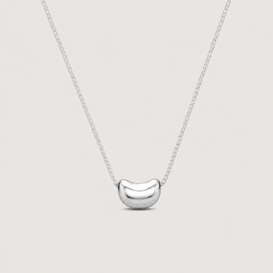 Picture of 925 Bean Charm Silver Necklace