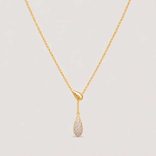 Picture of 925 Crystal Teardrop Gold Necklace