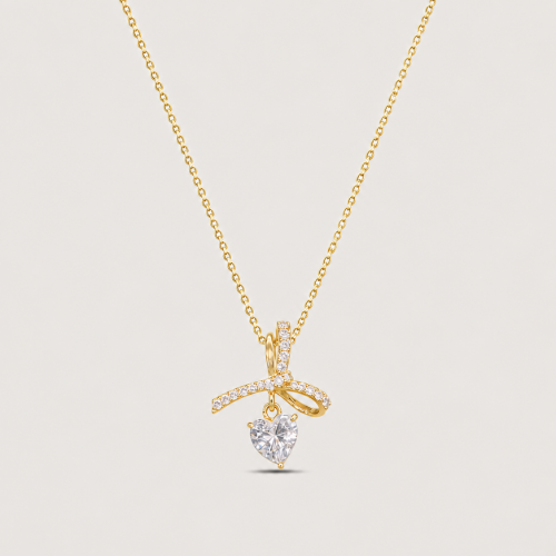 Picture of 925 Silver Heart Bow Necklace