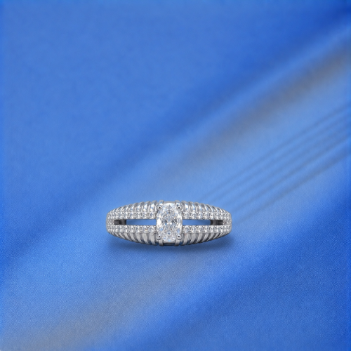 Picture of 925 Silver Oval CZ Pavé Ring