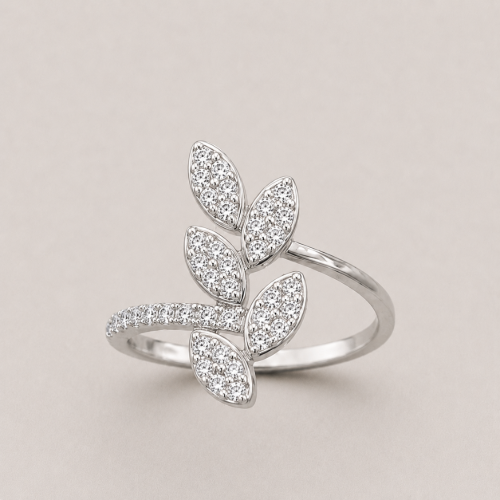 Picture of 925 Silver Leaf CZ Ring