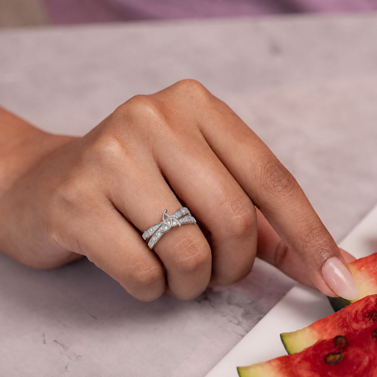 Picture of 925 Silver Interlocking Infinity Sparkle Ring