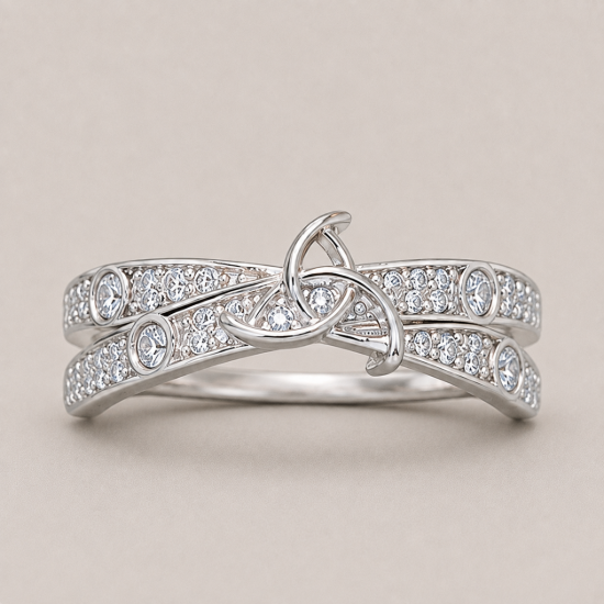 Picture of 925 Silver Interlocking Infinity Sparkle Ring