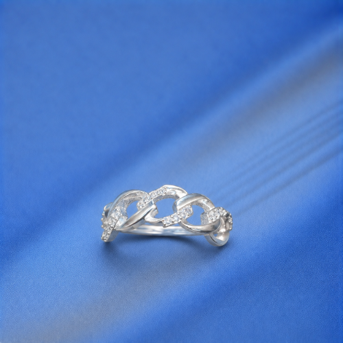 Picture of 925 Silver Elegant Interlocking Link Ring