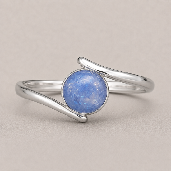 Picture of 925 Silver Blue Round Stone Wrap Ring