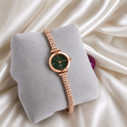 Picture of Emerald Gold Silver Watch