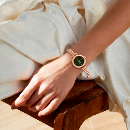Picture of Emerald Gold Silver Watch