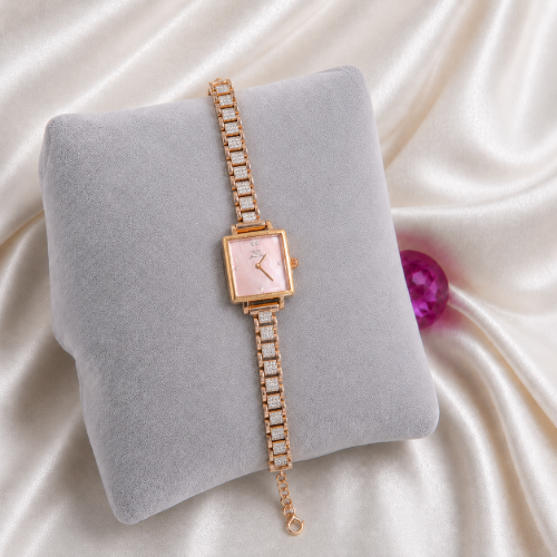 Picture of 925 Silver Rose Gold Square Watch