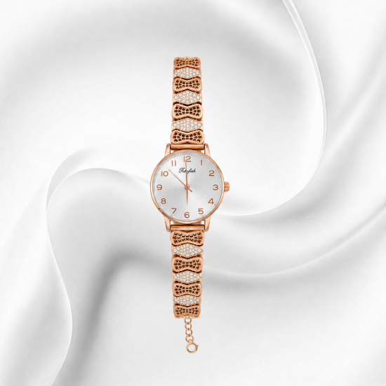 Picture of 925 Silver Rose Gold Designer Bracelet Watch