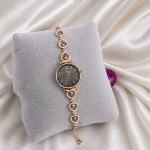 Picture of 925 Sterling Silver Rose Gold Heart Charm Watch