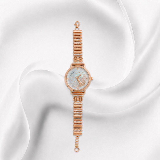 Picture of 925 Sterling Silver Rose Gold Crystal Bracelet Watch