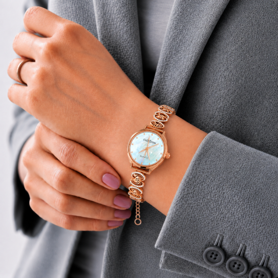 Picture of 925 Sterling Silver Rose Gold Bracelet Watch