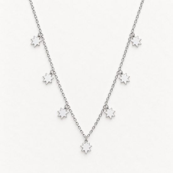 Picture of 925 Silver Star Charm Pendant Necklace